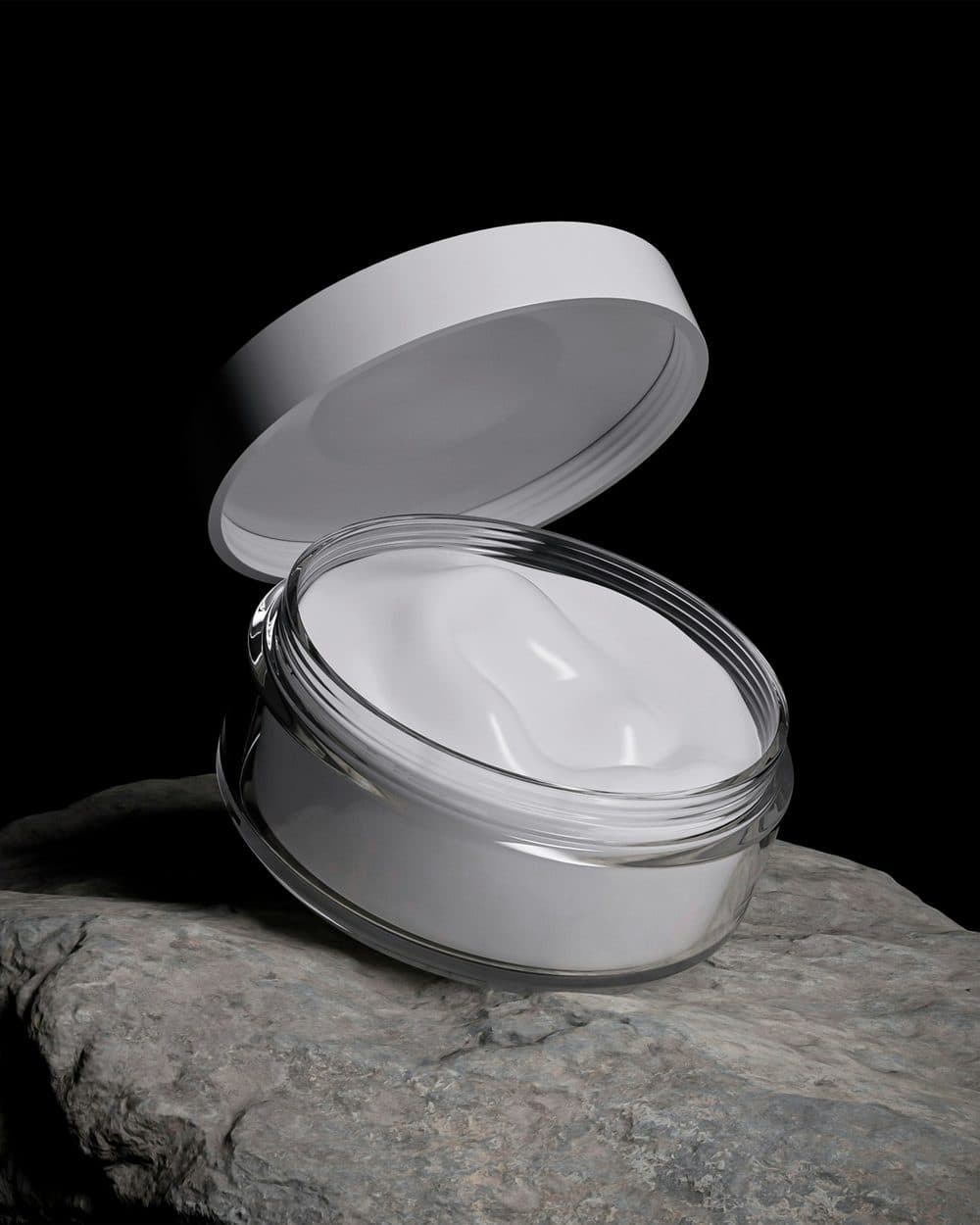 Creme de Joue open, showing the cream inside the pot